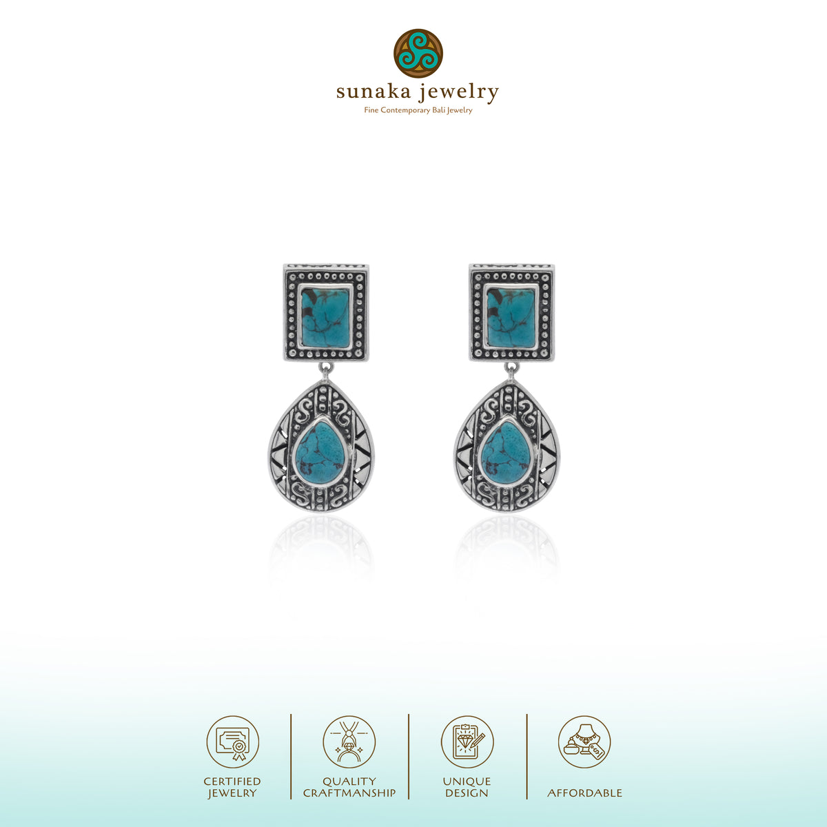 Anting Stud Perak Koleksi Bohemian Sterling Silver 925