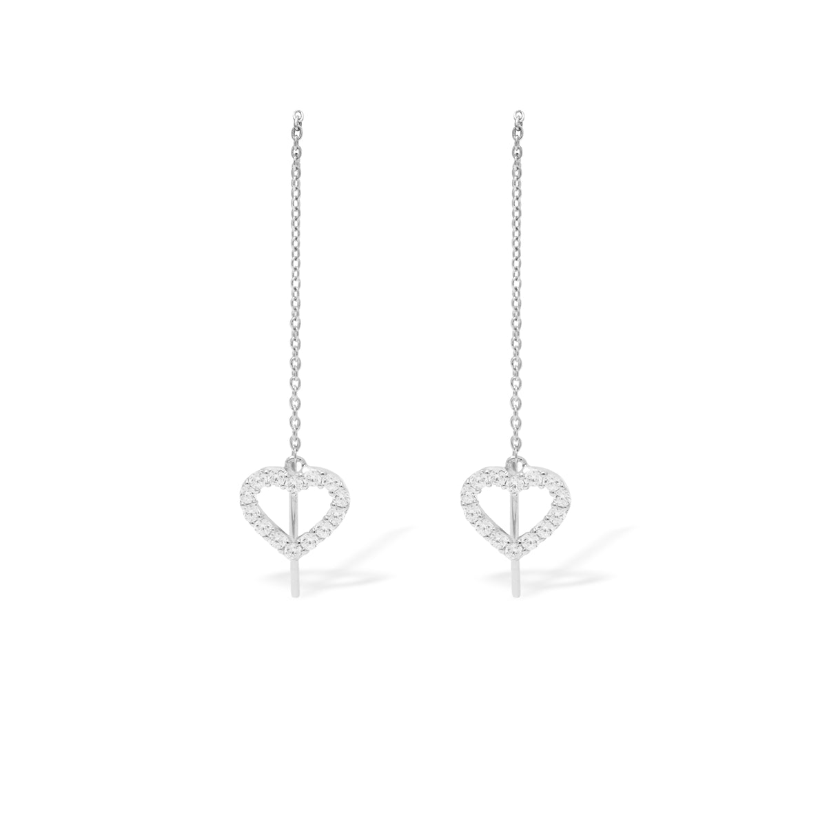 Anting Threader Koleksi Dainty Heart Sterling Silver 925