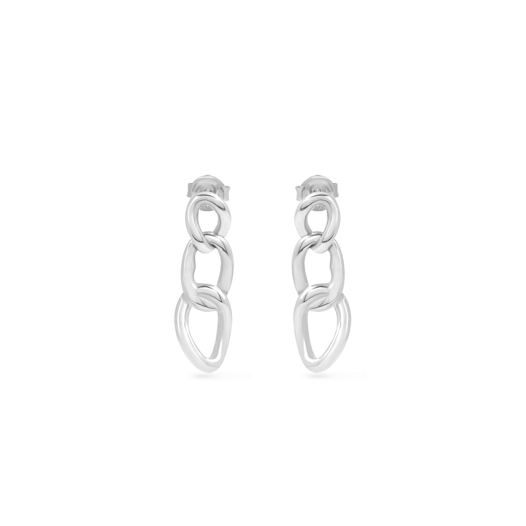 Anting Rantai Drop Curb Koleksi Cuban Sterling Silver 925