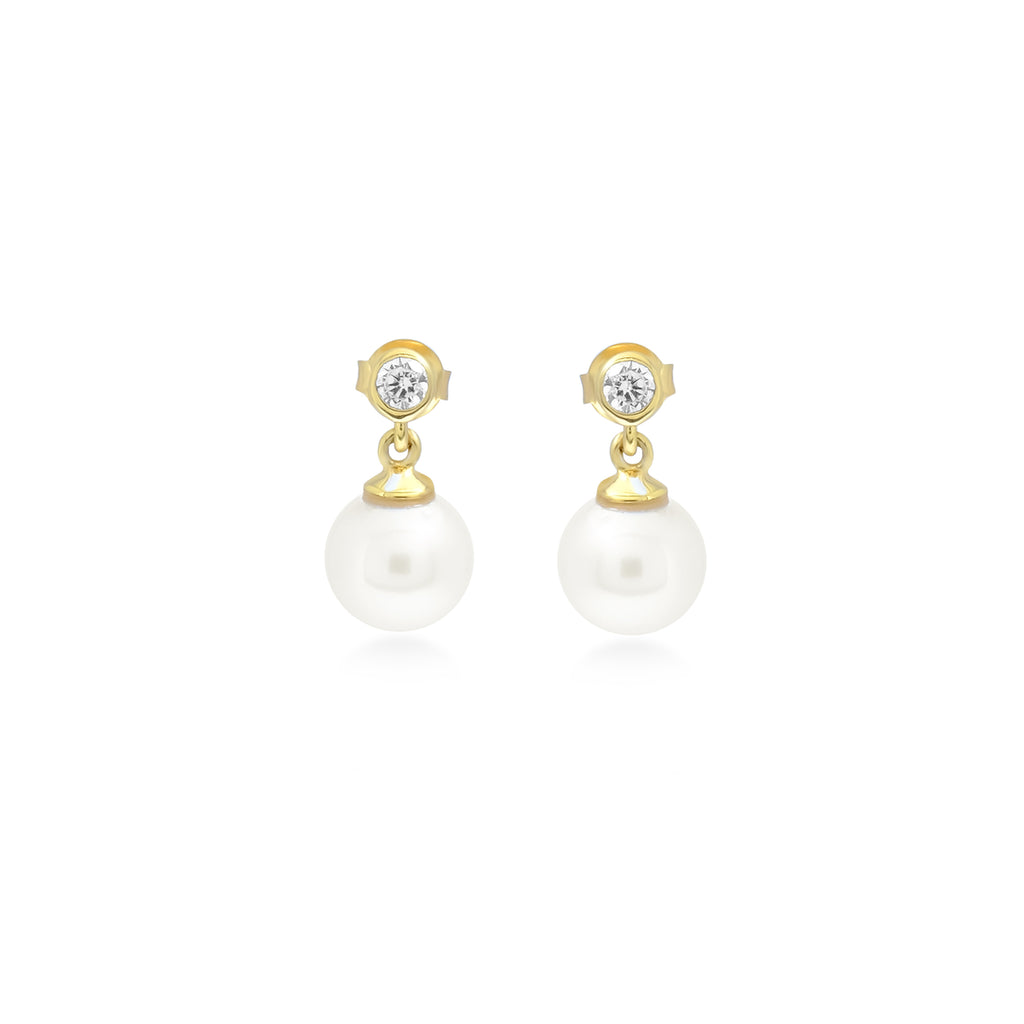 Anting Stud Gold Plated Koleksi Lumine Pearl Sterling Silver 925
