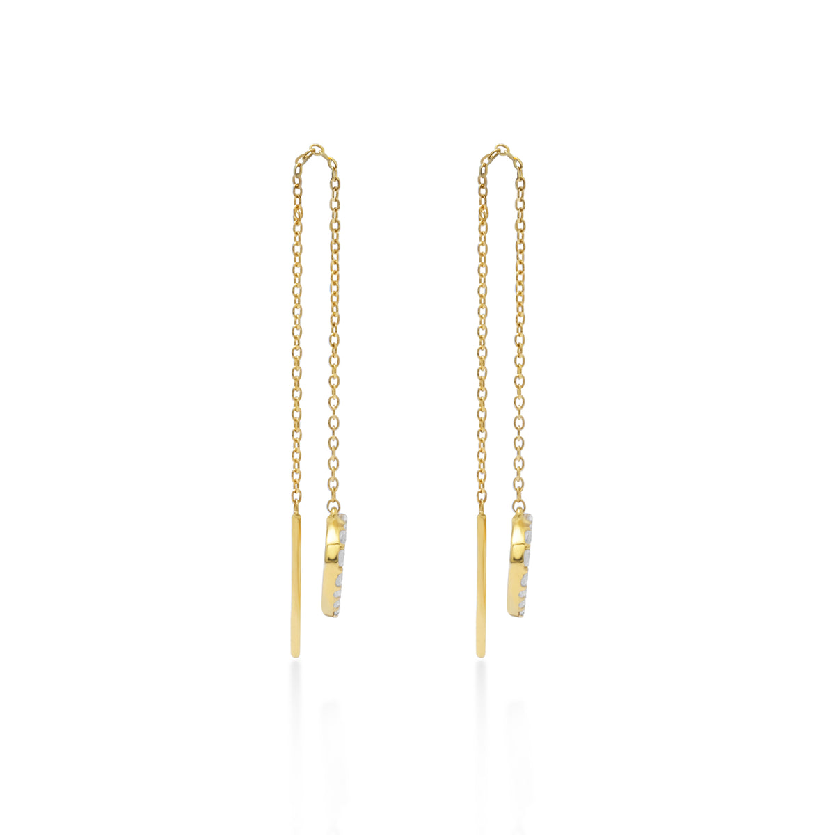 Anting Threader Gold Plated Koleksi Dainty Heart Sterling Silver 925