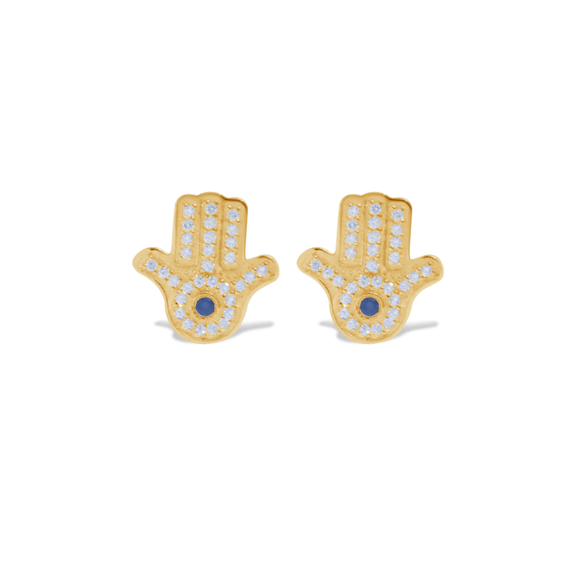 Anting Stud Perak Koleksi Hamsa Sterling Silver 925 Gold Plated