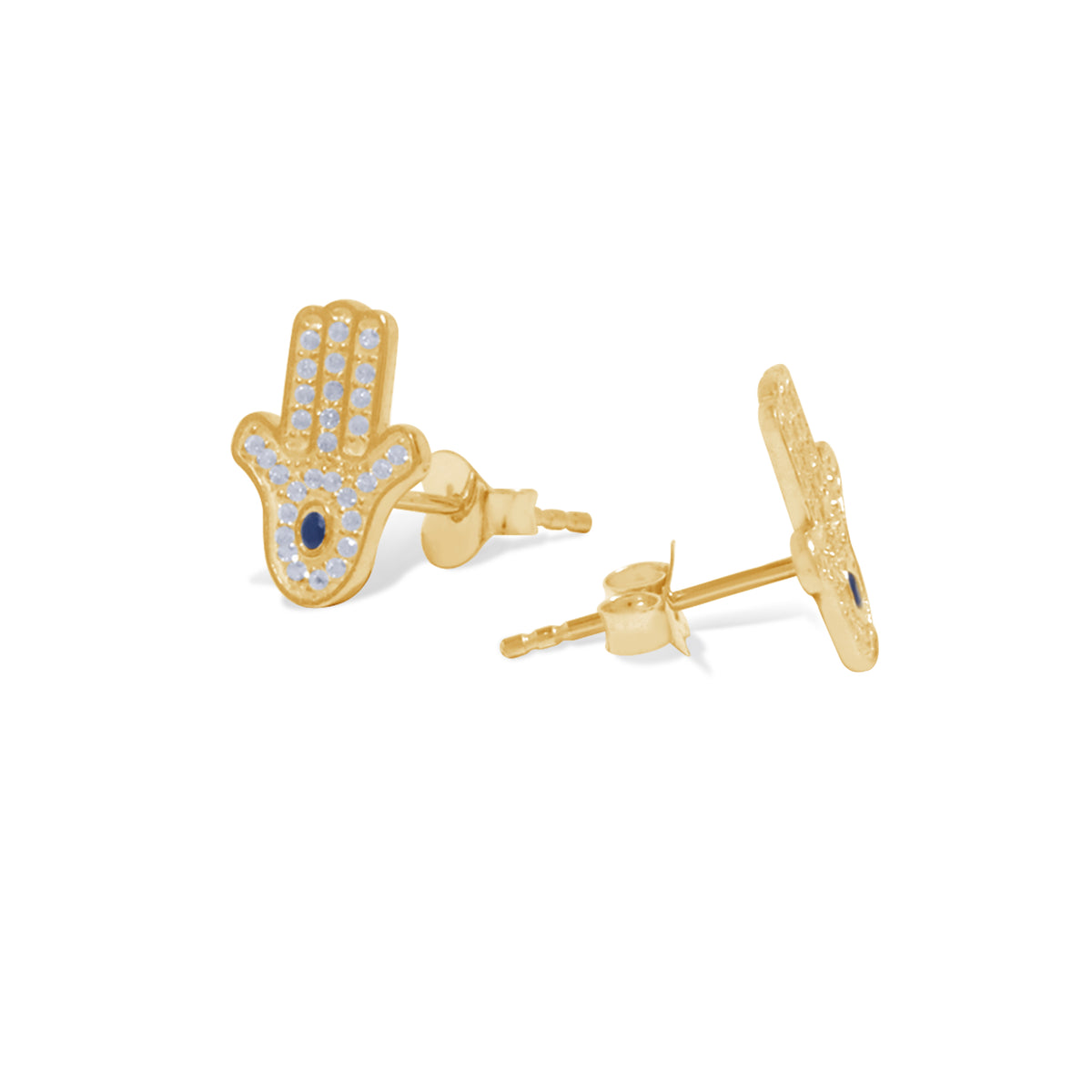 Anting Stud Perak Koleksi Hamsa Sterling Silver 925 Gold Plated