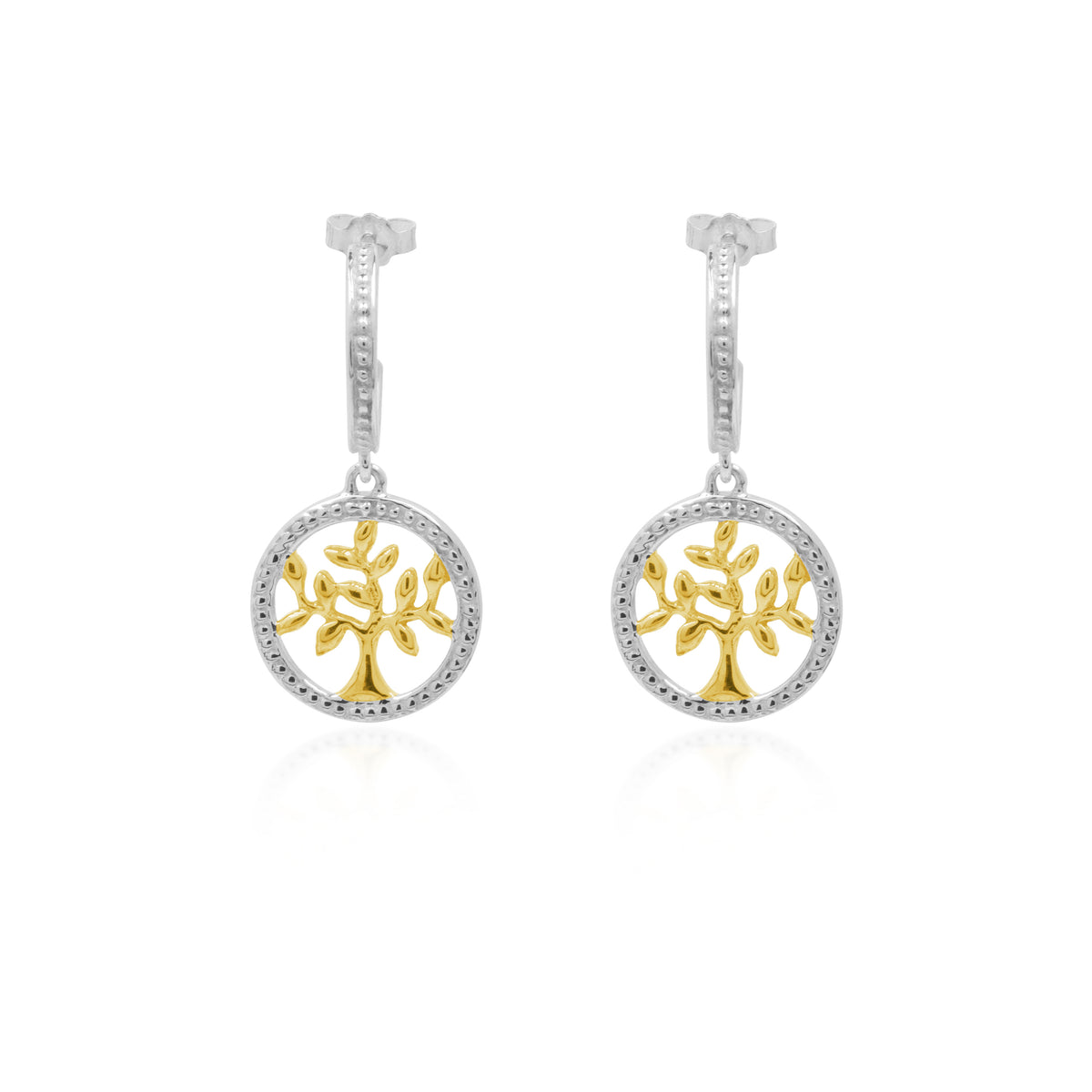 925 Silver Hoop Earrings Tree Of Life Sterling Silver Collection