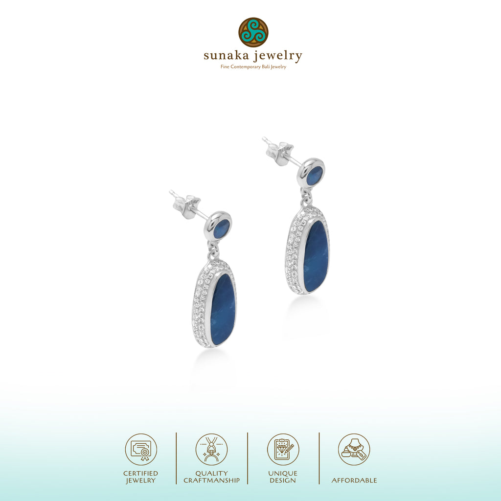 Anting Stud Koleksi Opal Perak 925