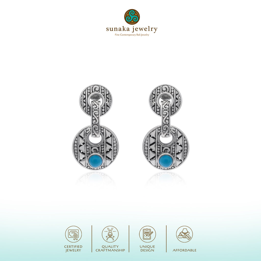 Bohemian Collection Sterling Silver 925 Drop Earrings