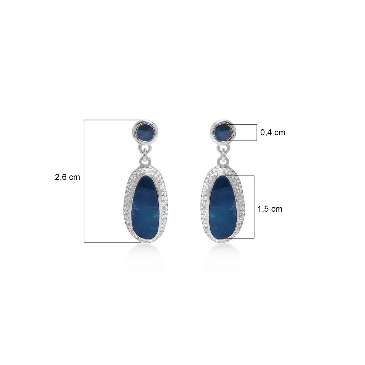 Anting Stud Koleksi Opal Perak 925