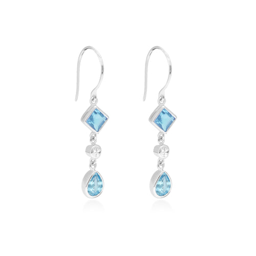 Anting Dangling Double Drop Perak 925 Koleksi Alleania