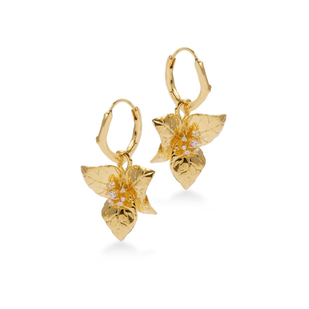 Bougainvillea Sterling Silver 925 Hoop Earrings