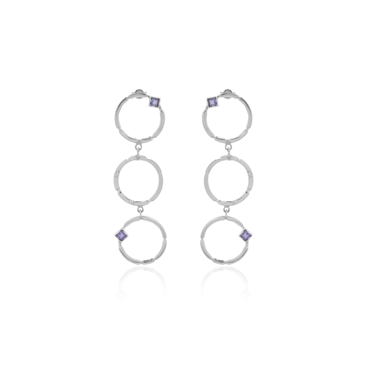 Anting Long Drop Perak 925 Koleksi Aeon Permata Iolite