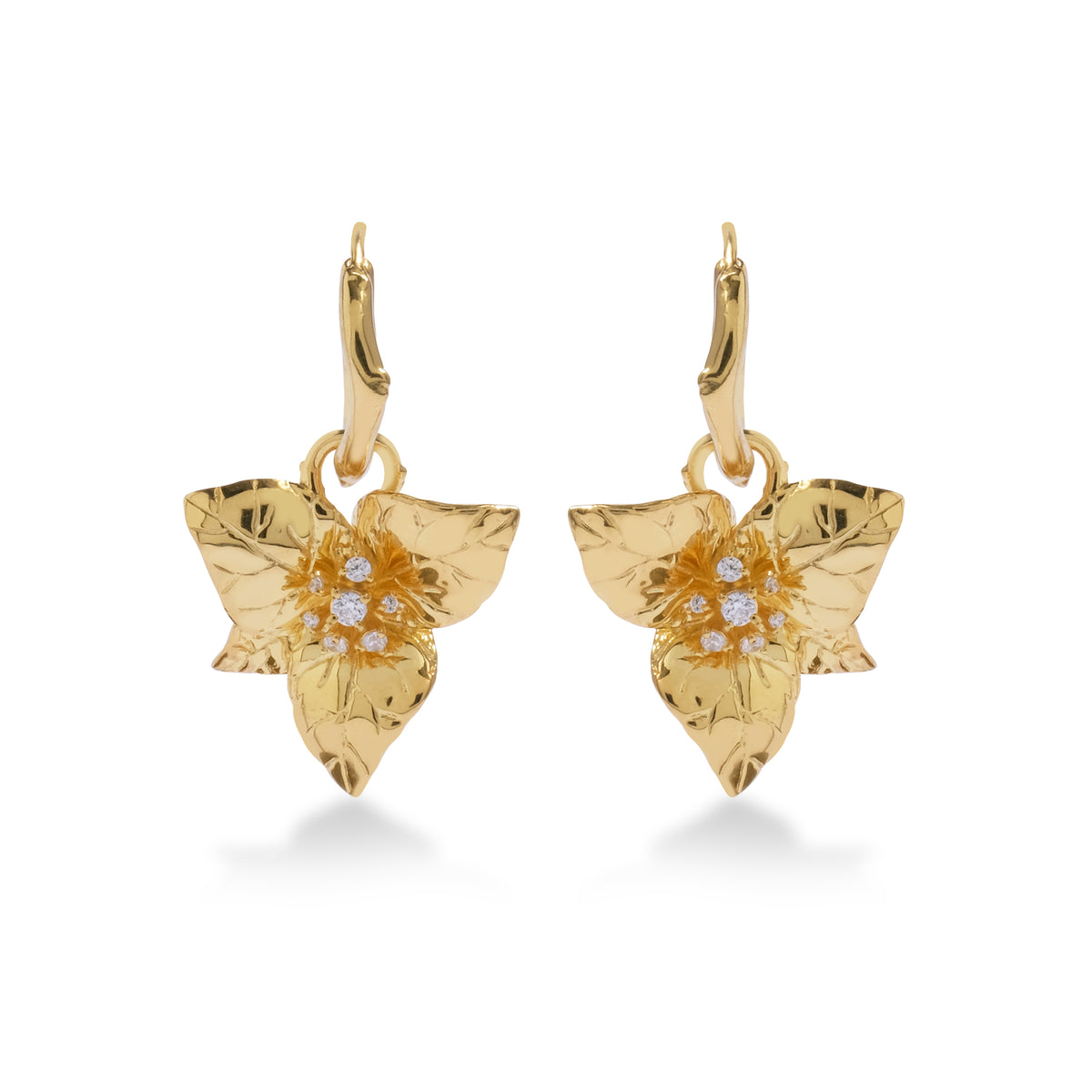 Bougainvillea Sterling Silver 925 Hoop Earrings