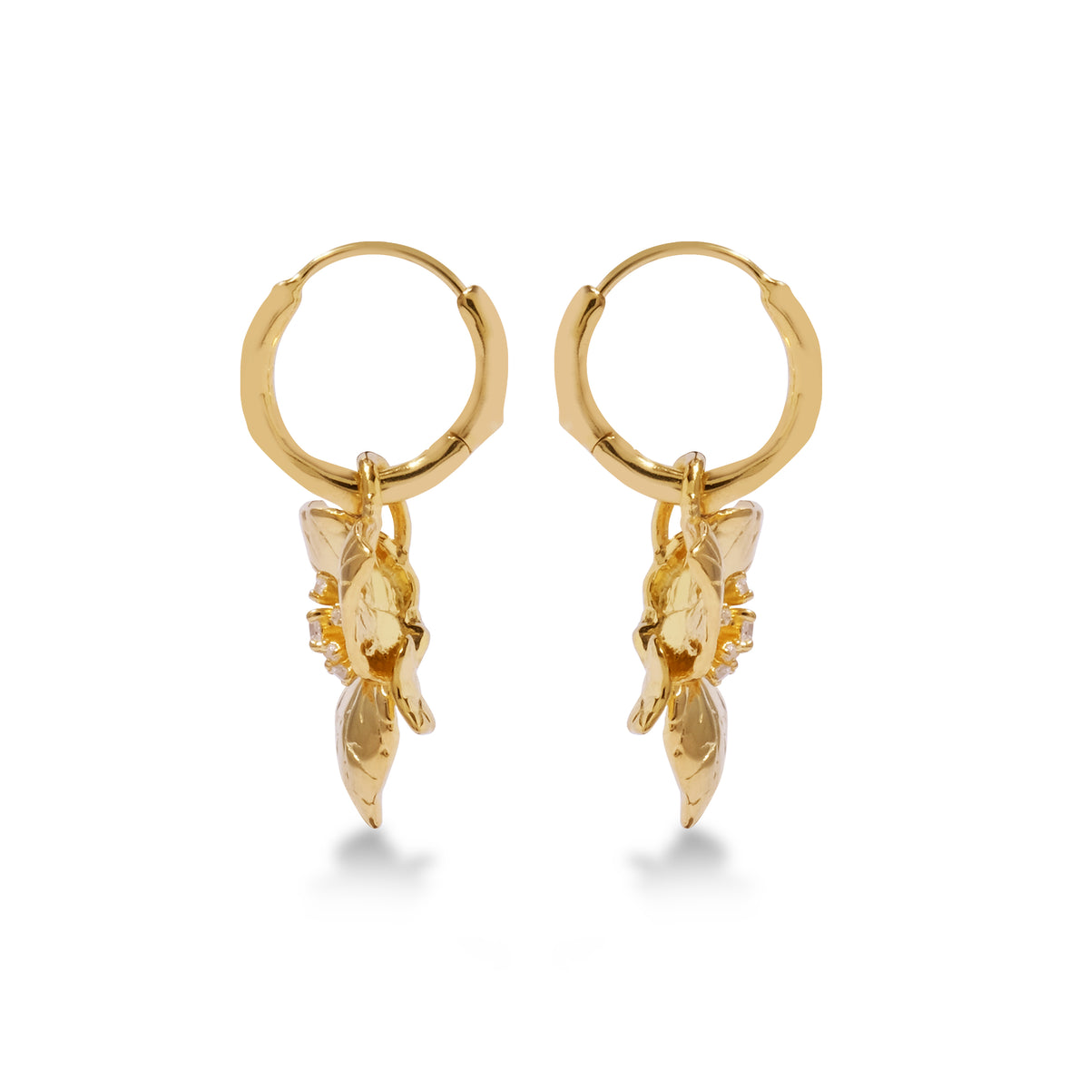 Bougainvillea Sterling Silver 925 Hoop Earrings