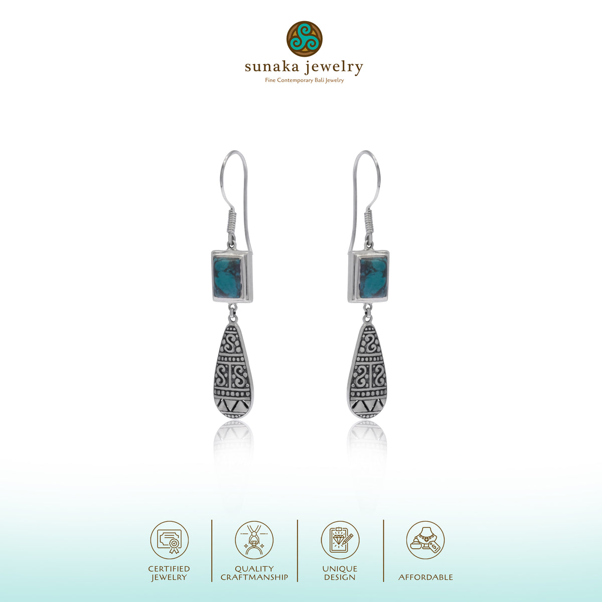 Anting Dangling Koleksi Bohemian Sterling Silver 925