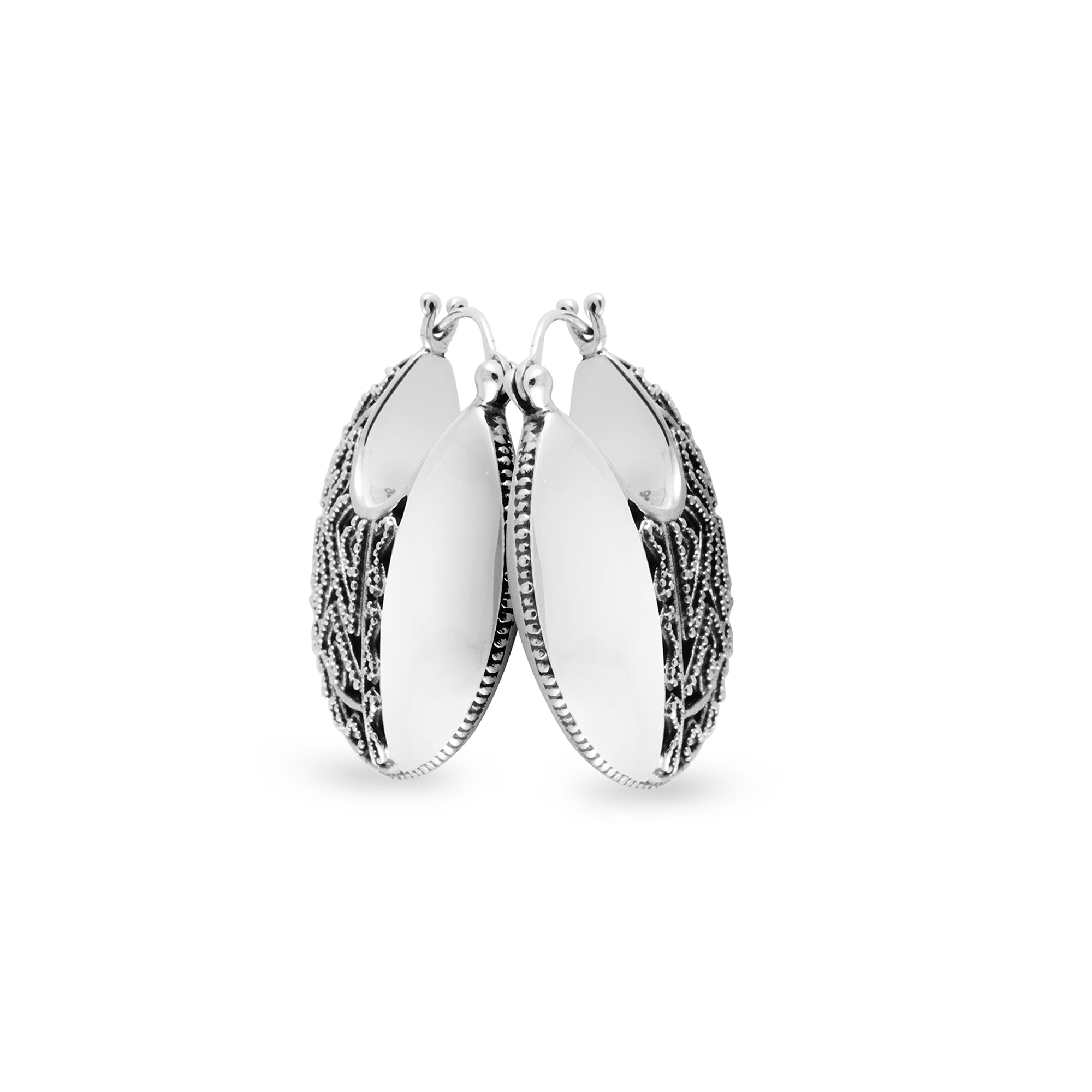 Anting Hoop Perak 925 Koleksi Songket Sterling Silver