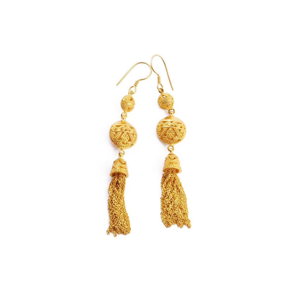 925 Silver Songket Collection Sterling Silver Drop Chain Earrings