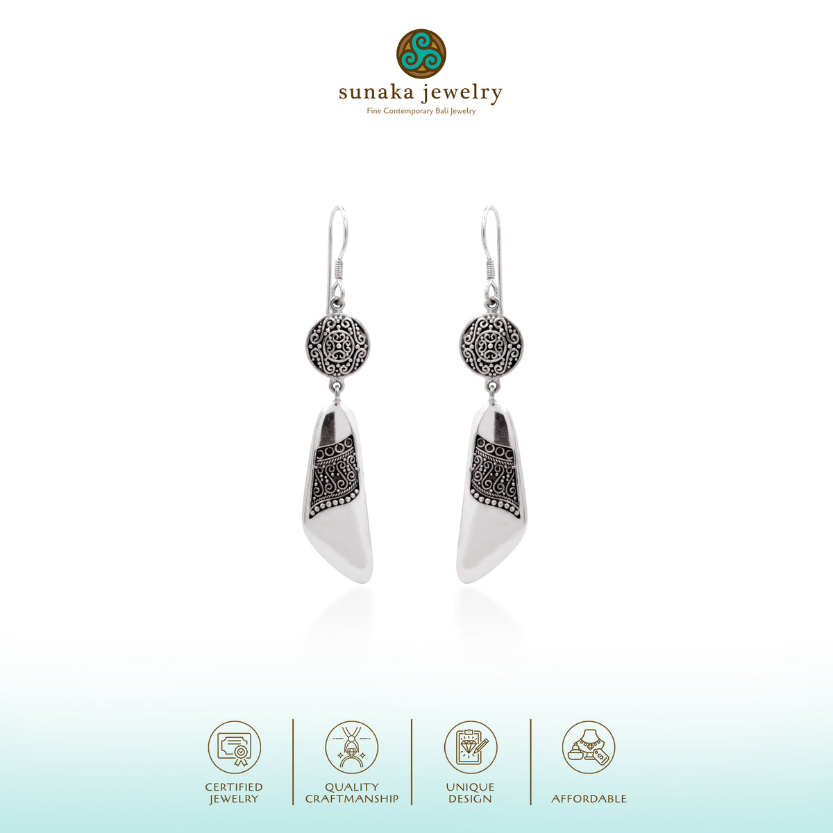 Anting Dangle Koleksi Batik Indonesia Sterling Silver 925
