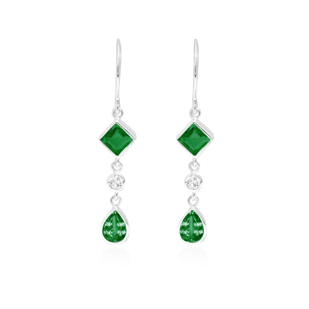 Anting Dangling Double Drop Perak 925 Koleksi Alleania