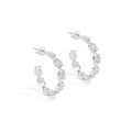 Bold Squares Gemstone Bar Hoop Earrings 925 Sterling Silver