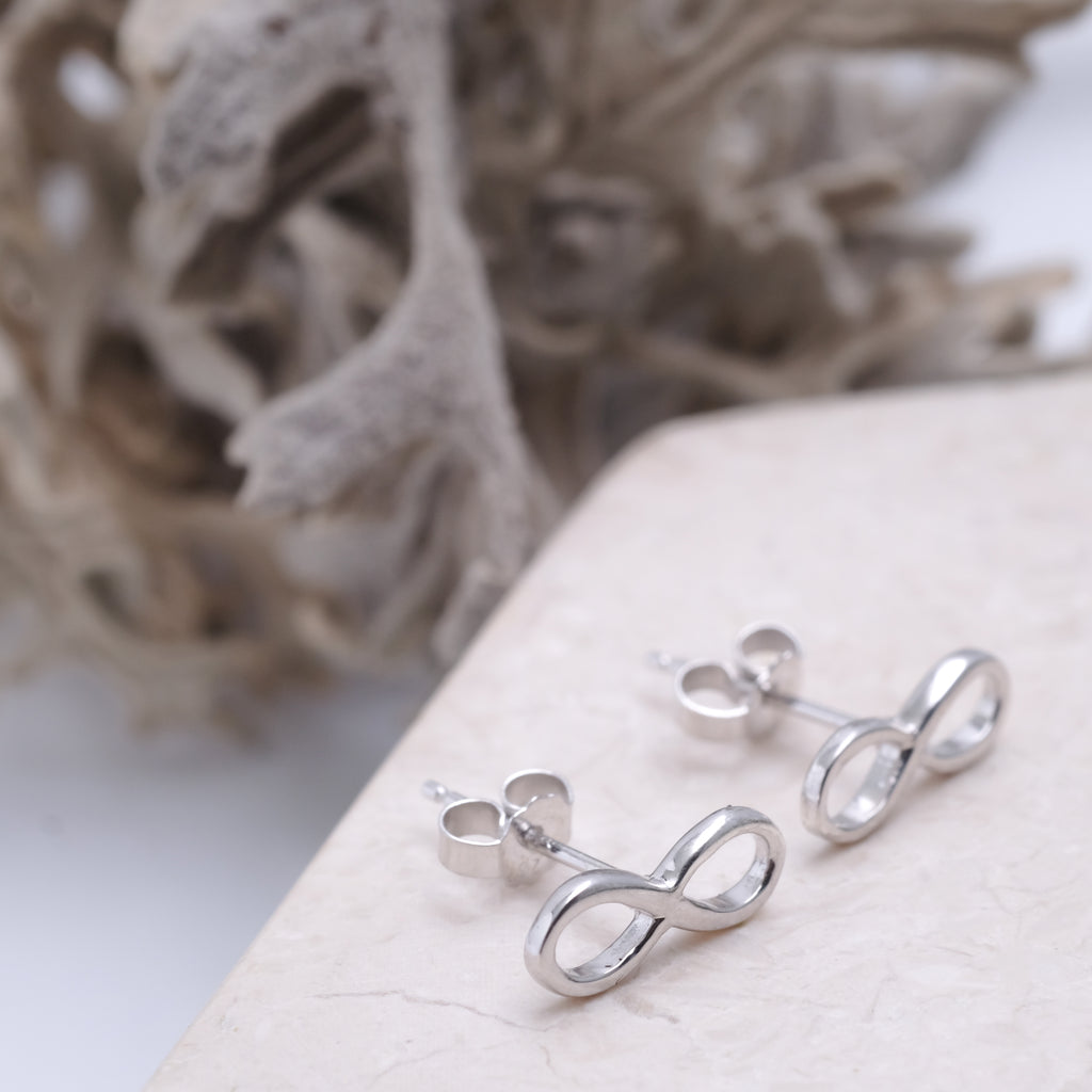 Infinity Collection Sterling Silver 925 Stud Earrings