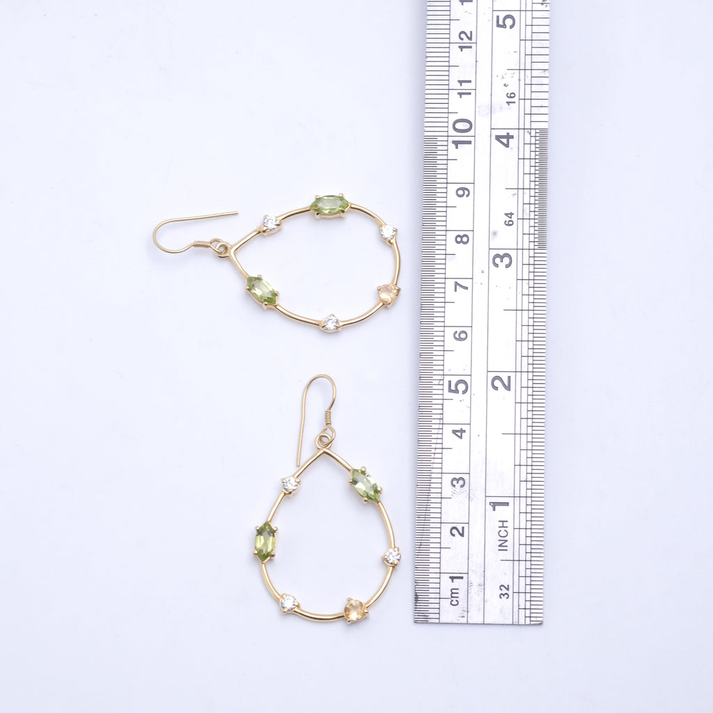 Anting Silver Dangle Koleksi Prong Sterling Silver 925 Gold Plated