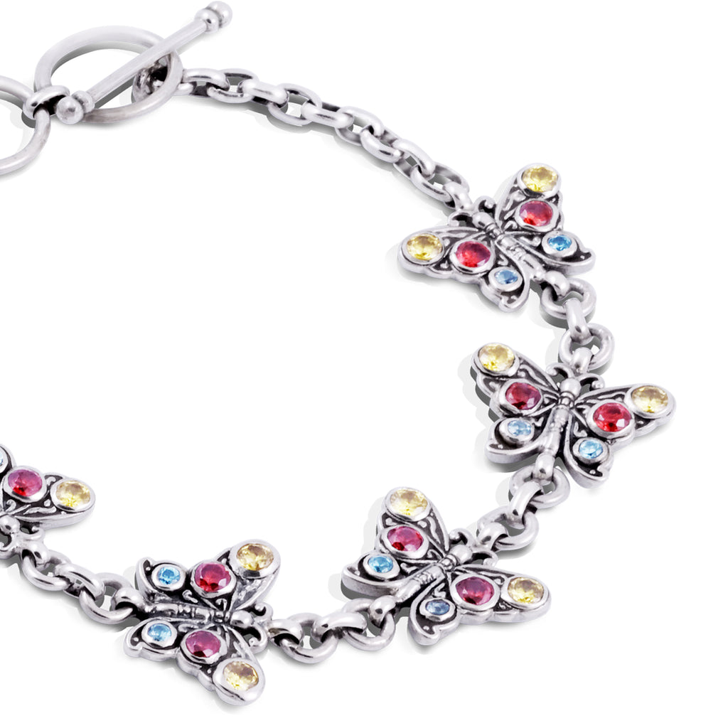 Sterling Silver 925 Butterfly Collection Big Chain Bracelet