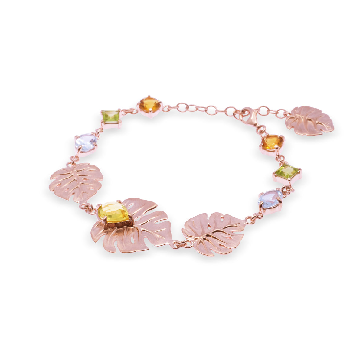 Gelang Perak 925 Koleksi Monstera Rose gold Plated