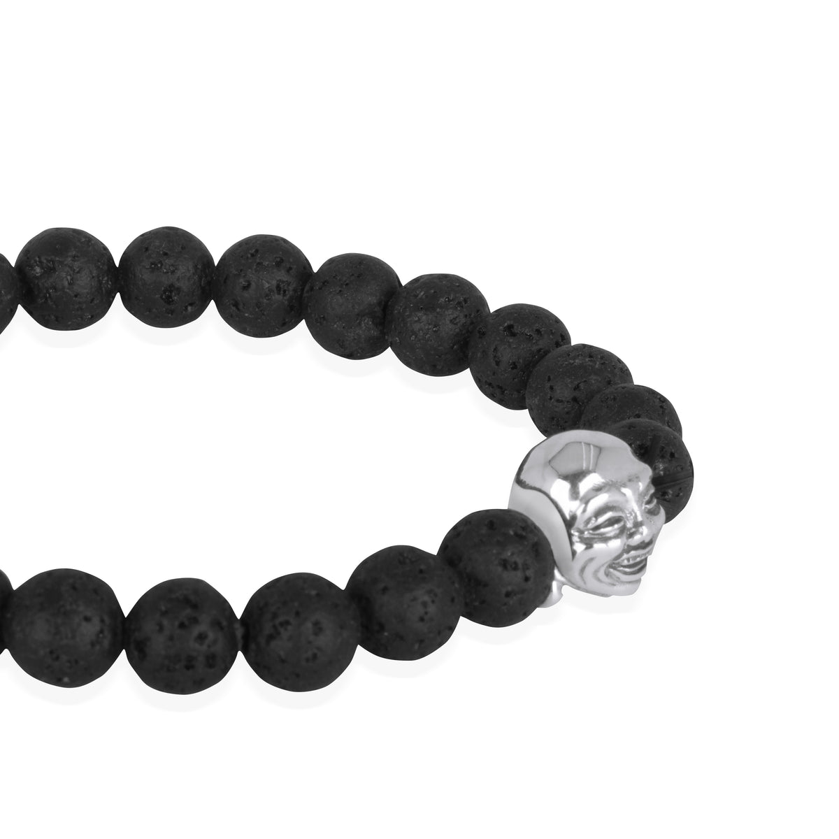 Gelang Perak 925 Koleksi Lava Bead Buddha Sterling Silver Oksidasi