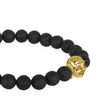 Gelang Perak 925 Koleksi Lava Bead Buddha Gold Plated