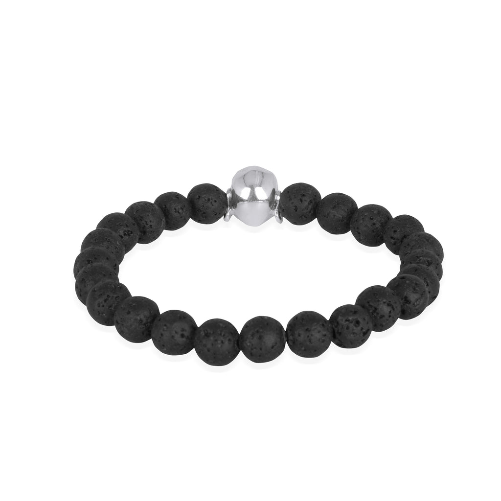 Gelang Perak 925 Koleksi Lava Bead Buddha Sterling Silver Oksidasi
