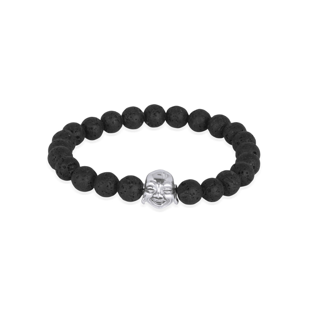 Gelang Perak 925 Koleksi Lava Bead Buddha Sterling Silver Oksidasi