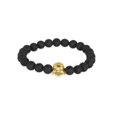 Gelang Perak 925 Koleksi Lava Bead Buddha Gold Plated