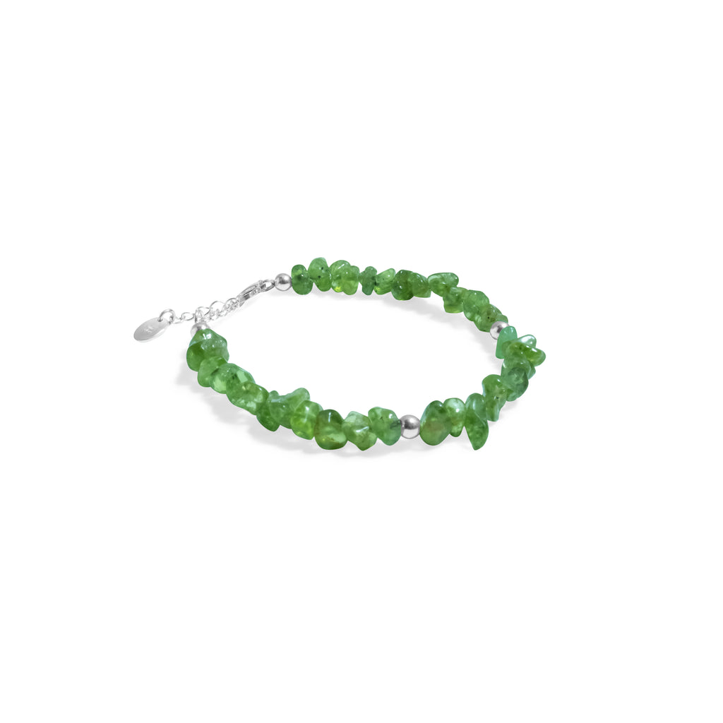 Aura Collection Sterling Silver 925 Clear Quartz Beaded Bracelet