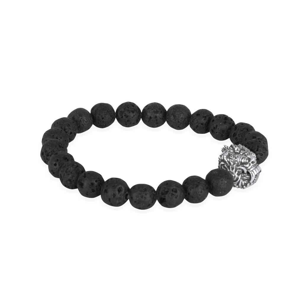 925 Silver Bracelet Lava Bead Rangda Sterling Silver Oxidized Collection