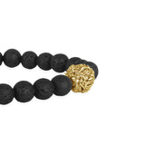 Gelang Perak 925 Koleksi Lava Bead Barong Gold Plated