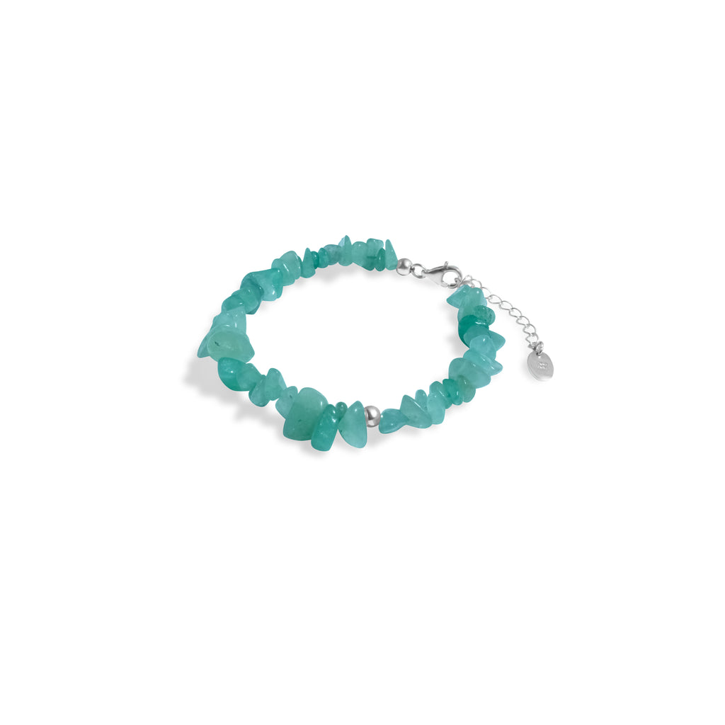 Aura Collection Sterling Silver 925 Clear Quartz Beaded Bracelet