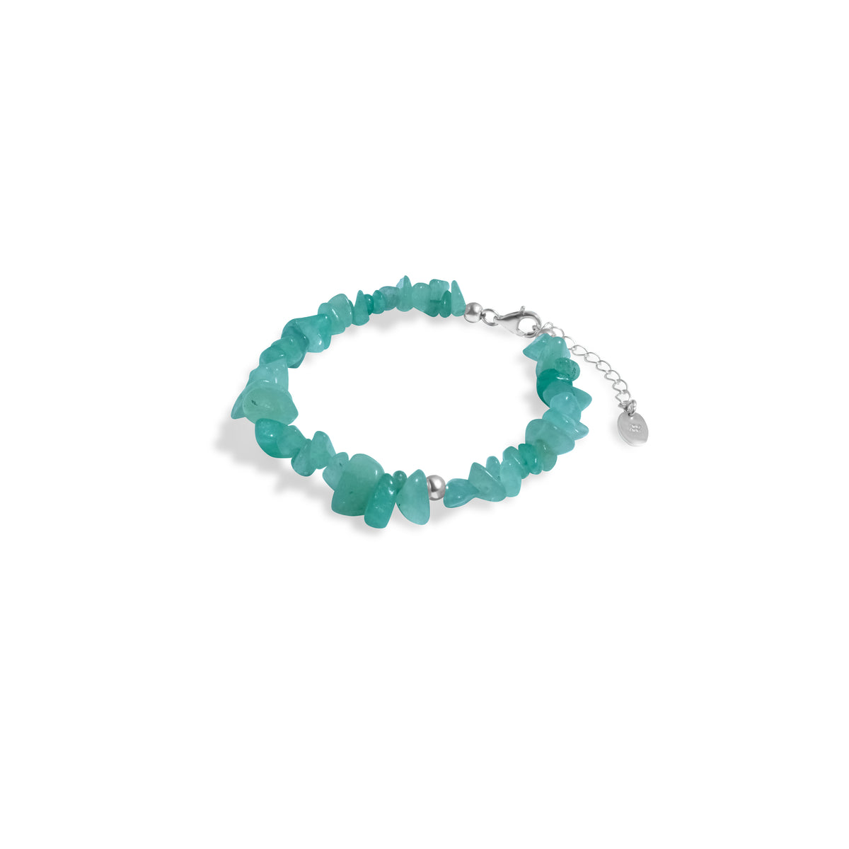Aura Collection Sterling Silver 925 Clear Quartz Beaded Bracelet