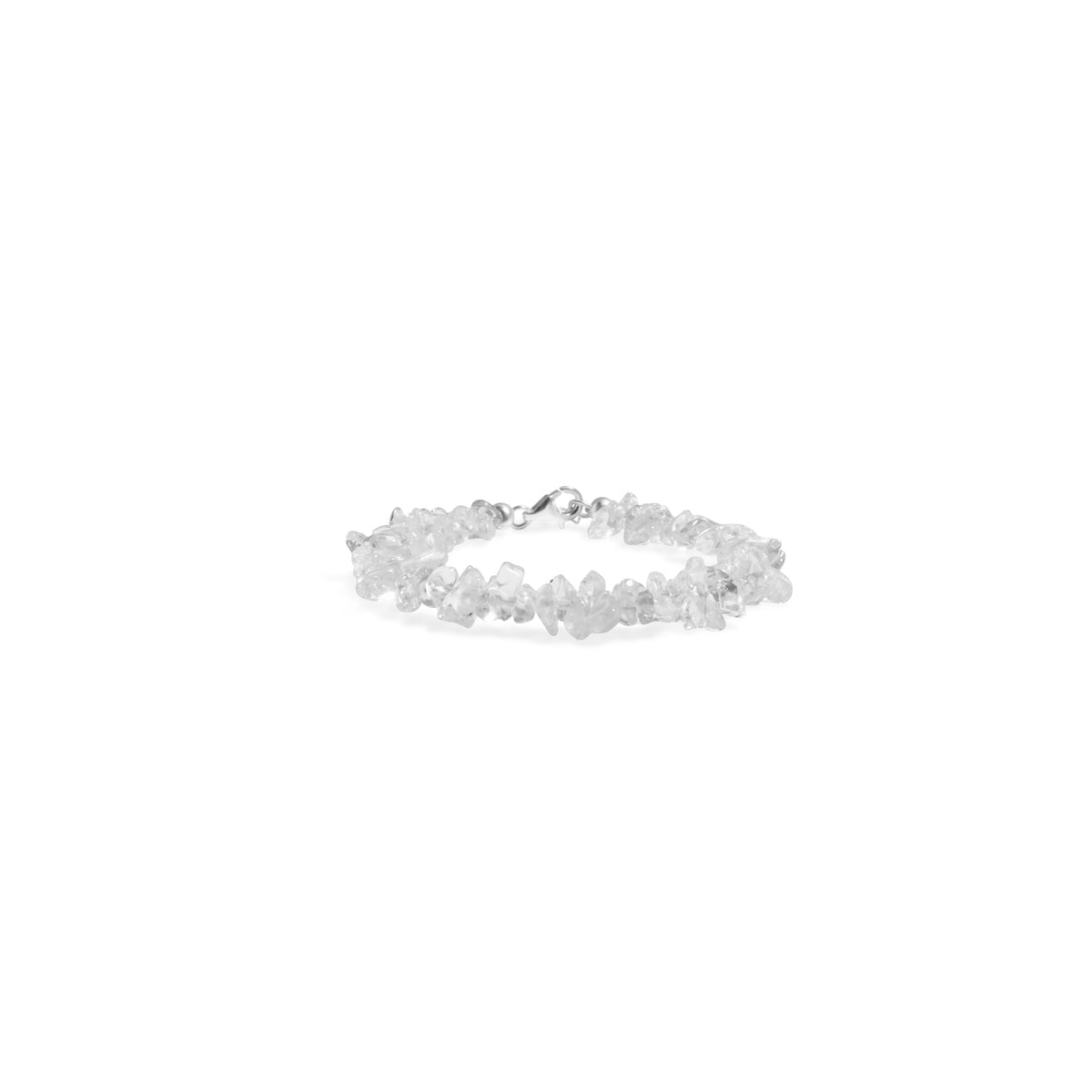 Aura Collection Sterling Silver 925 Clear Quartz Beaded Bracelet