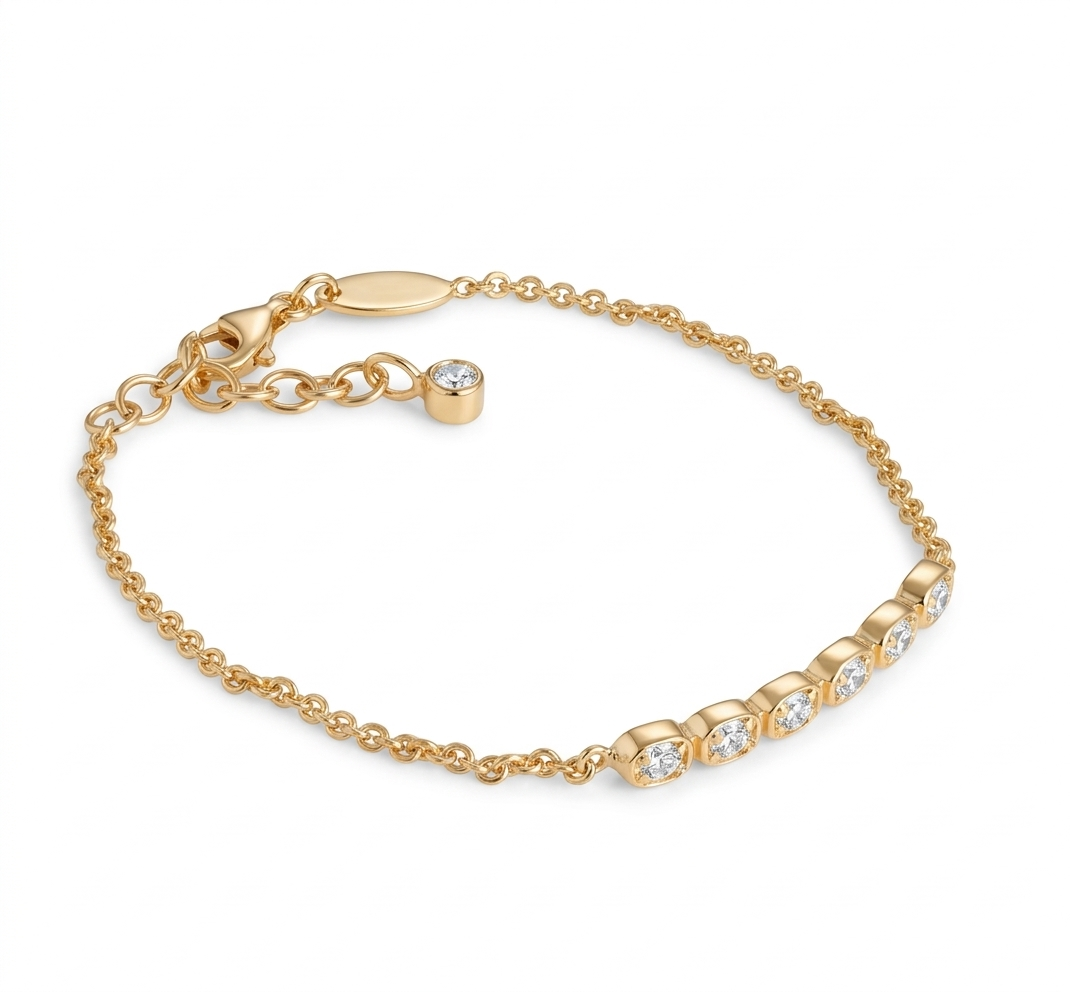 Petite Square Sterling Silver 925 Collection Bracelet