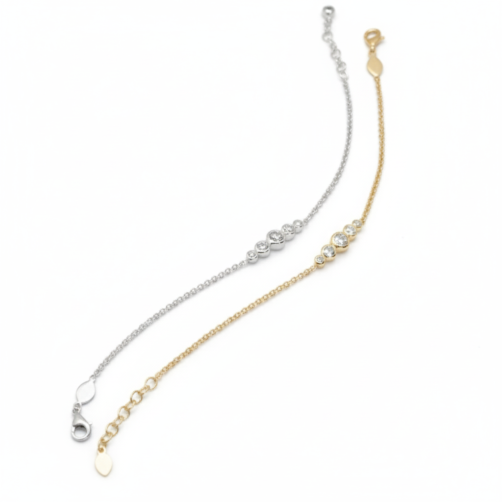 925 Silver Bracelet Allure Collection White Zircon Gemstone