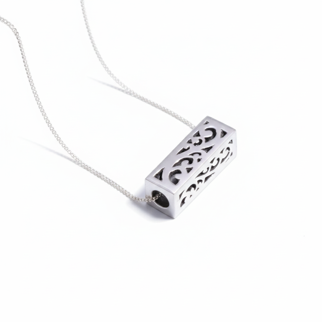 Silver 925 Cuboid Sawtooth Collection Pendant (Chain Not Included)