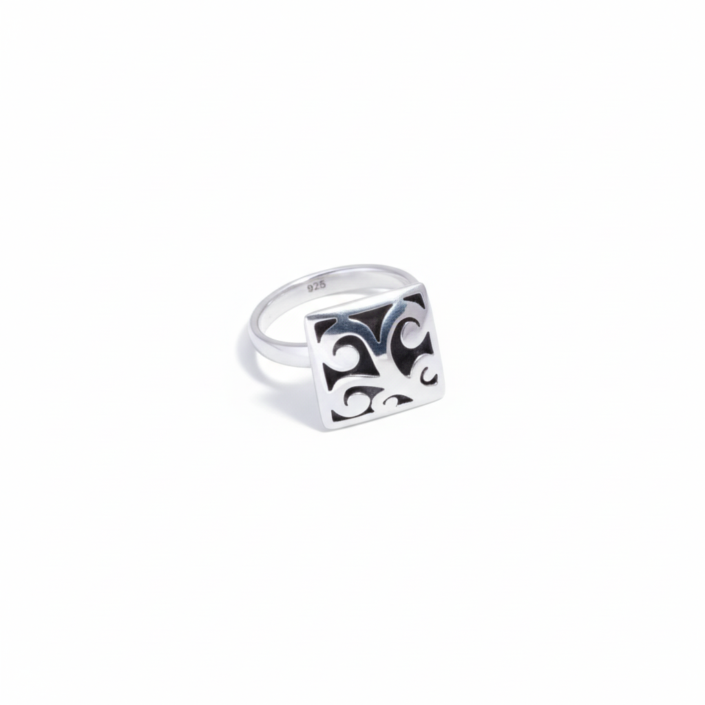 925 Silver Saw-Cut Collection Cocktail Ring
