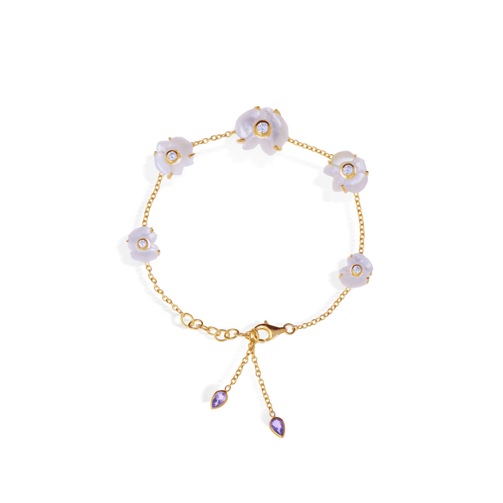 925 Silver Orchid Collection Gold Plated Bracelet