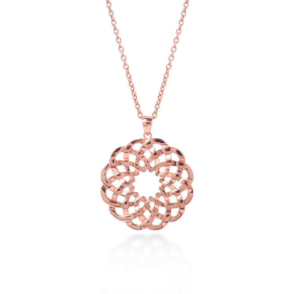 Necklace Chain Pendant 925 Sterling Silver Rose Gold Plated