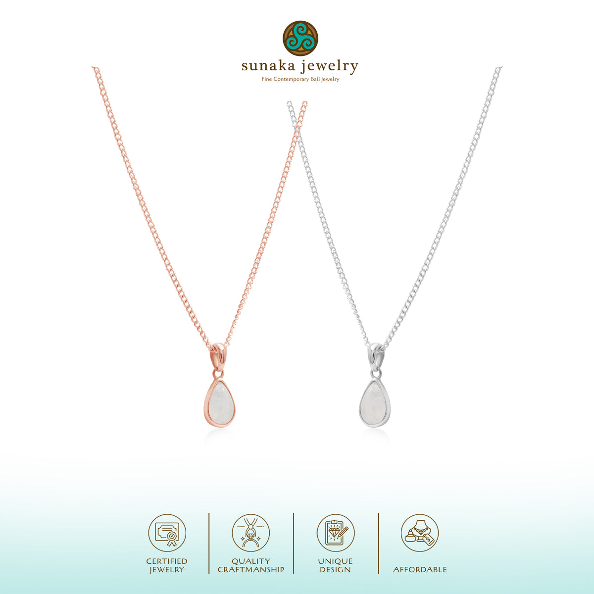 Pendant Kalung Teardrop Koleksi Serenity Perak 925