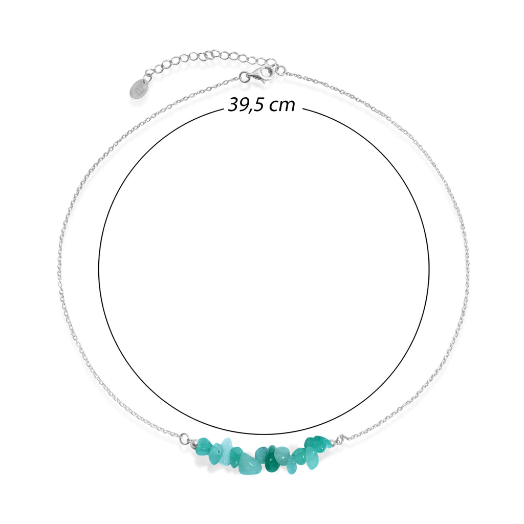 Aura Collection Sterling Silver 925 Green Aventurine Chain Necklace