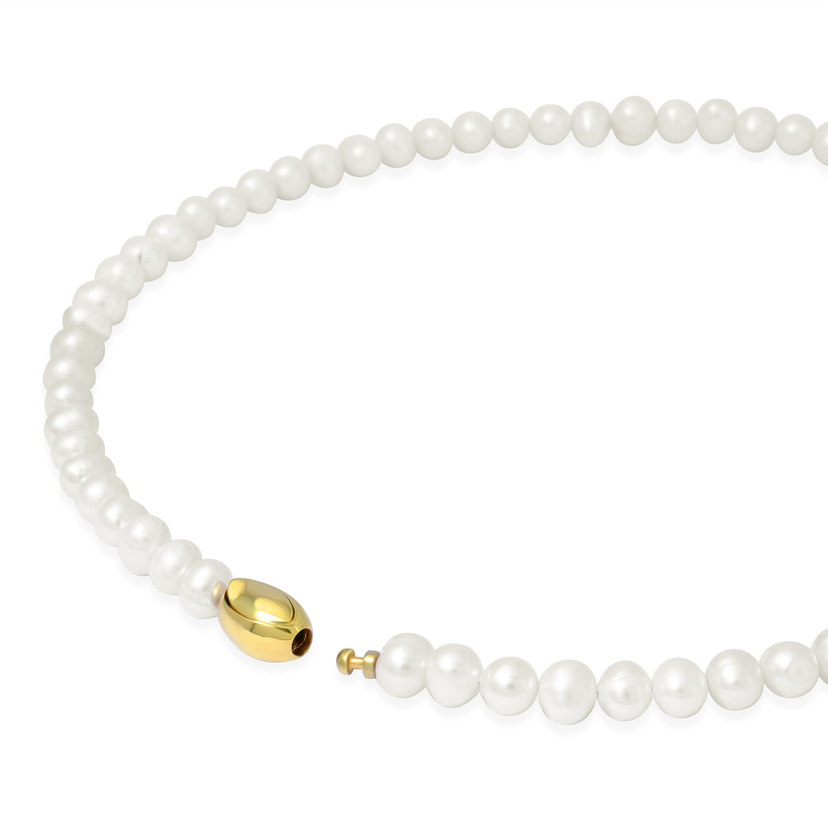 Classic Gold Plated Lumine Pearl Sterling Silver 925 Necklace