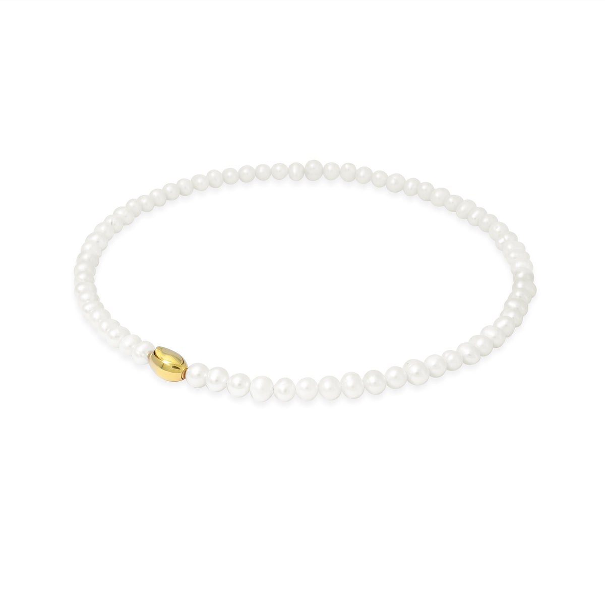 Classic Gold Plated Lumine Pearl Sterling Silver 925 Necklace