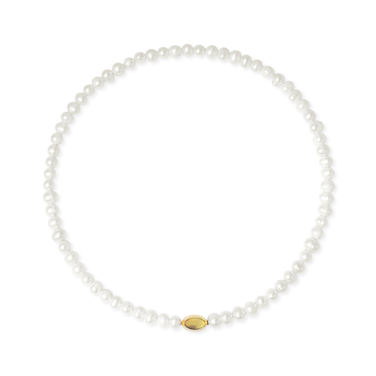 Classic Gold Plated Lumine Pearl Sterling Silver 925 Necklace