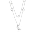 Celestial Moon Star Sterling Silver 925 Necklace