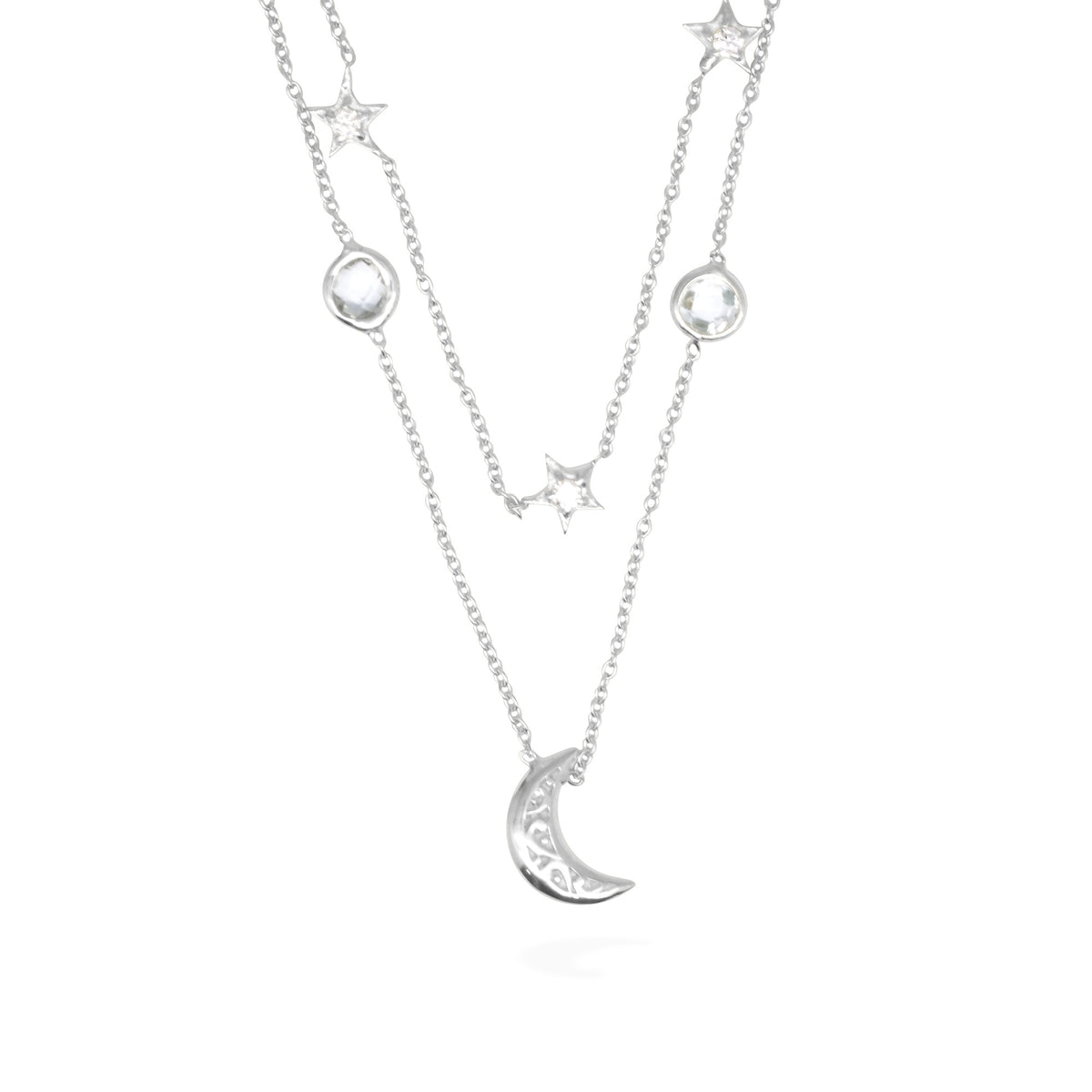 Kalung Perak Koleksi Celestial Bulan Bintang Sterling Silver 925